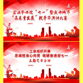 迎七一 高质量发展演讲比赛背景