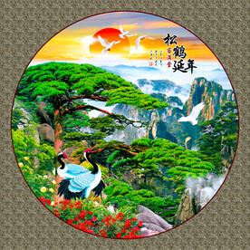 圆形山水画 