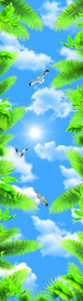 蓝天白云 椰树
