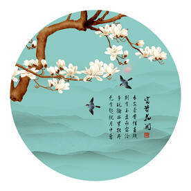 新中式工笔画花鸟