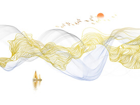 现代简约 抽象金色线条