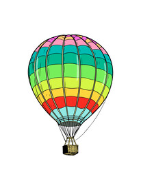 卡通手绘热气球免抠元素