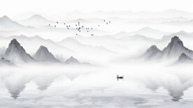 意境水墨山水风景画