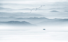 新中式水墨山水画背景墙