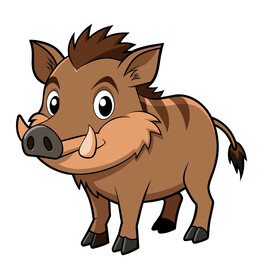矢量动物棕色小野猪