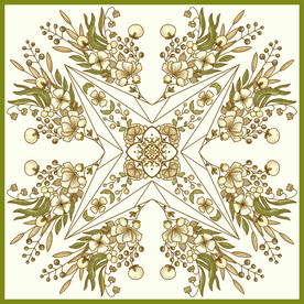 原创手绘方巾花纹