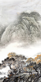 简约 现代山水玄关 TIF分层