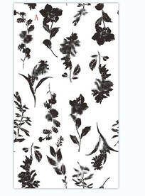 黑色花 数码印花