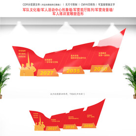 军队三步走战略目标文化墙