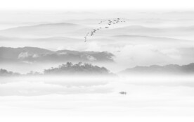 山水水墨画背景墙