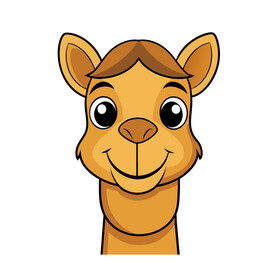 矢量动物棕色骆驼头像