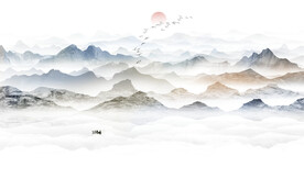 电视水墨山水画