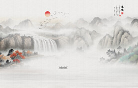 客厅意境水墨画