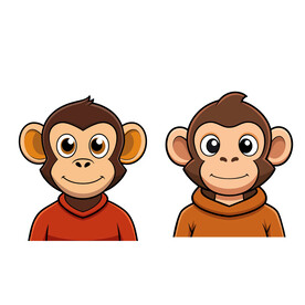 矢量动物可爱猴子头像