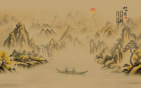 禅意水墨国画江南山水画