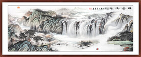 瀑布山水画挂画