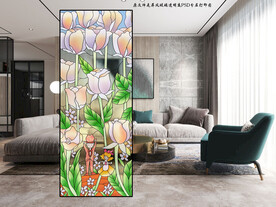 高清分层透明镀屏风玻璃打印图