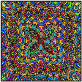 抽象立体图案 圆形数码印花 五