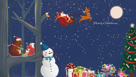 圣诞老人儿童卧室背景墙