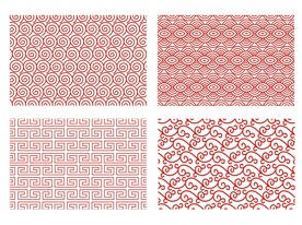 中国风祥云纹浪花纹海水纹