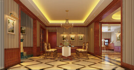 长形桌的欧式餐厅