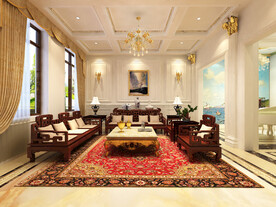 中式家具的会客厅