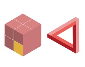 原创正方体立体三角形图案