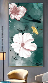 新中式艺术花卉玄关装饰画