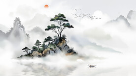 风景水墨装饰画背景
