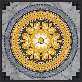 中式花纹大理石地拼花