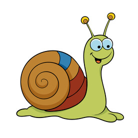 矢量动物可爱的蜗牛