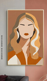 现代简莫兰迪色高级灰女郎装饰画
