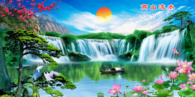 迎客松山水画装饰图