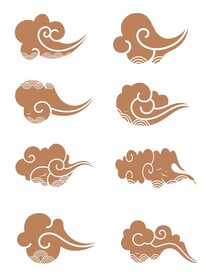 矢量中国风古典祥云中式云纹花纹