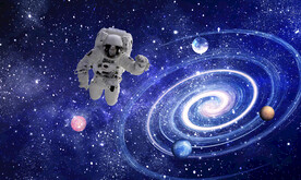 太空宇航员星空背景墙