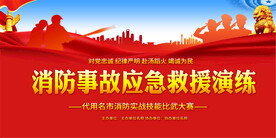 消防事故演练启动仪式展板