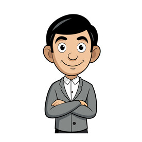 矢量人物商务职场中年男人