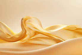 3d金色抽象波浪绸缎布纹背景