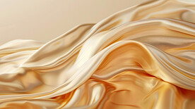 3d金色抽象波浪绸缎布纹背景