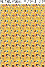 爱心花纹 印花图案