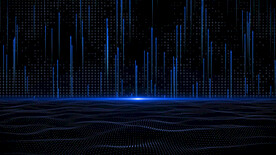 蓝色粒子上升动画背景AE模板