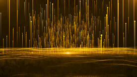 4k金色粒子海洋舞台背景AE模