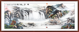 山水画客厅壁画