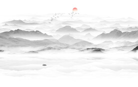 水墨画山水风景