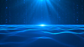 4k蓝色科技感波浪动画AE模板