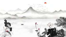新中式水墨画背景墙