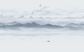 中国风意境水墨山水风景画