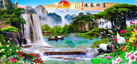 山水画旭日东升