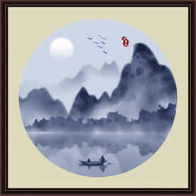 水墨山水无框画