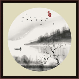 水墨山水无框画